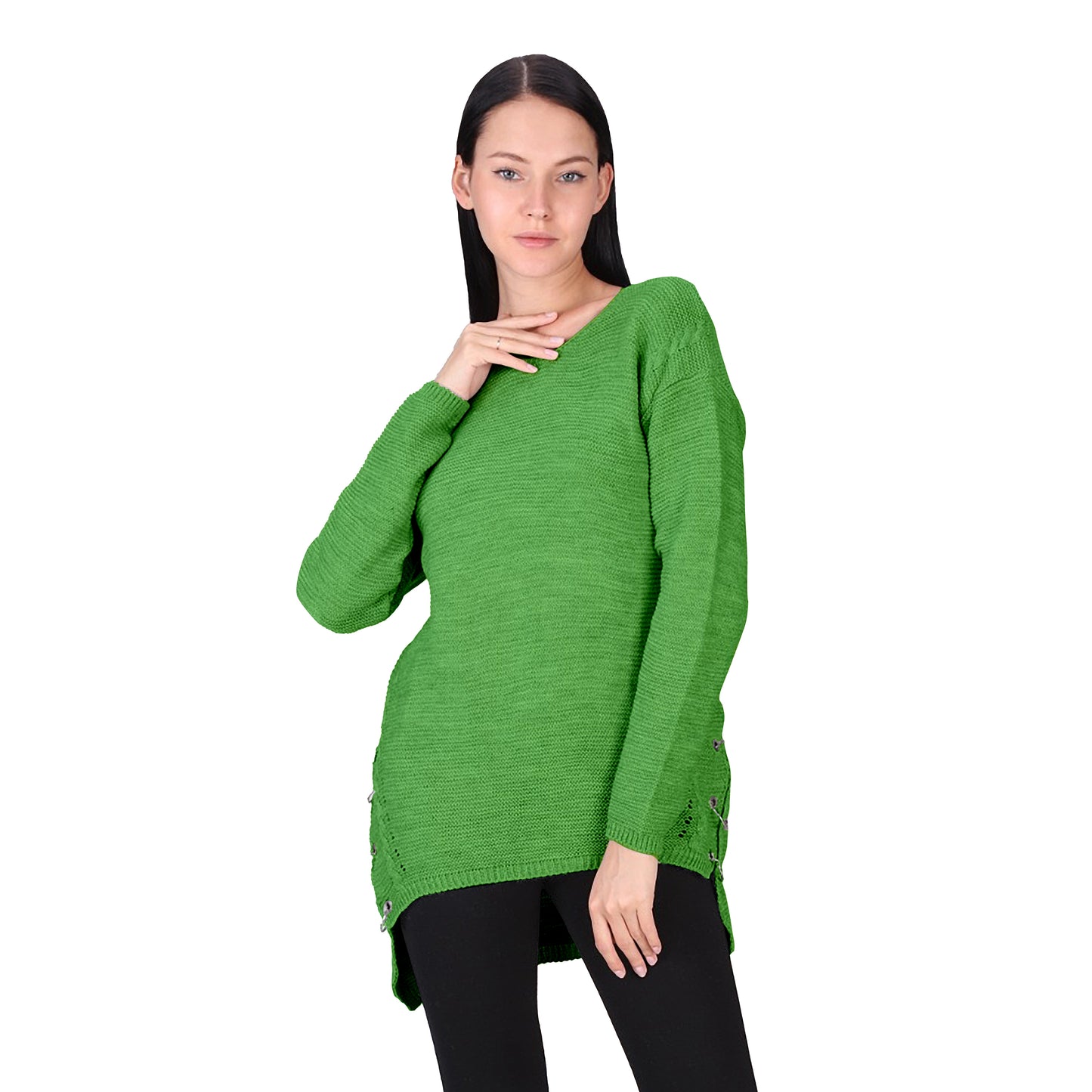 Crewneck Pullover Casual Loose Knitted Sweater Long Sleeve Tops