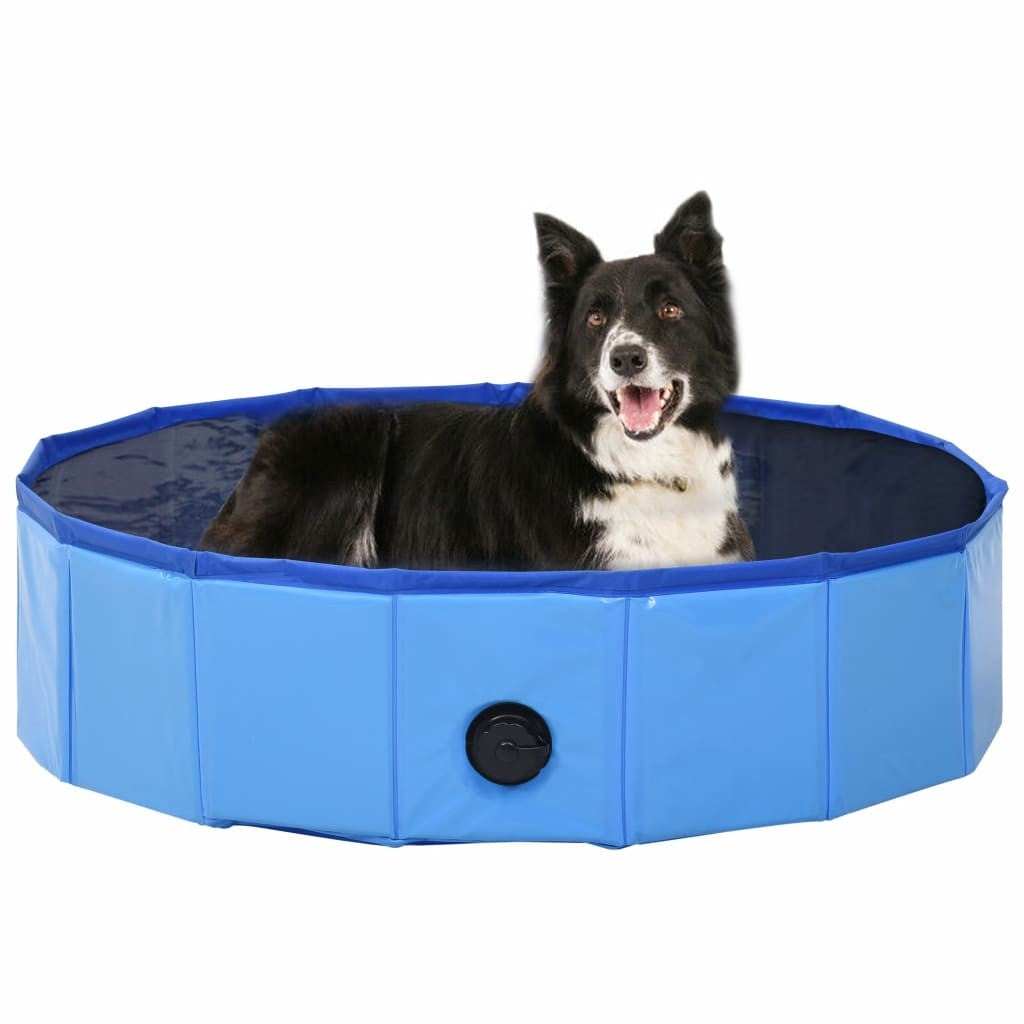 Folding pool for dogs Blue 80x20 cm PVC