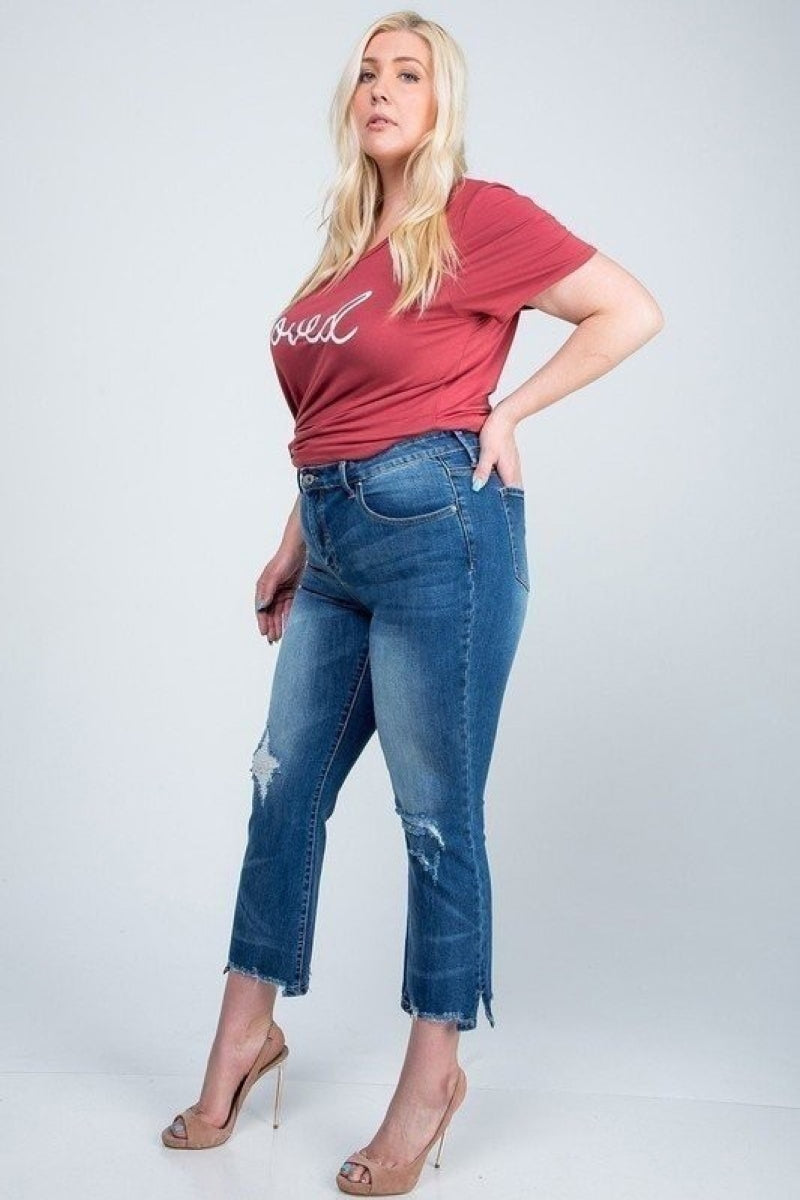 Mid Rise Kick Flare Jeans