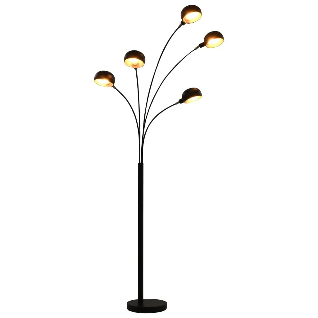 Floor lamp 200 cm 5 x E14 Black and gold