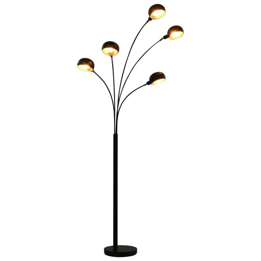 Floor lamp 200 cm 5 x E14 Black and gold