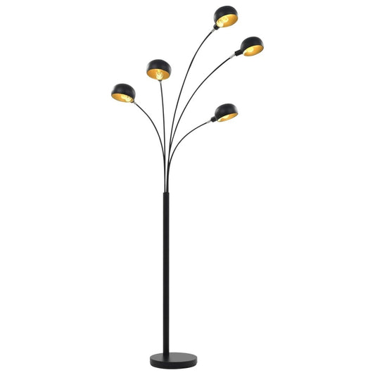 Floor lamp 200 cm 5 x E14 Black and gold