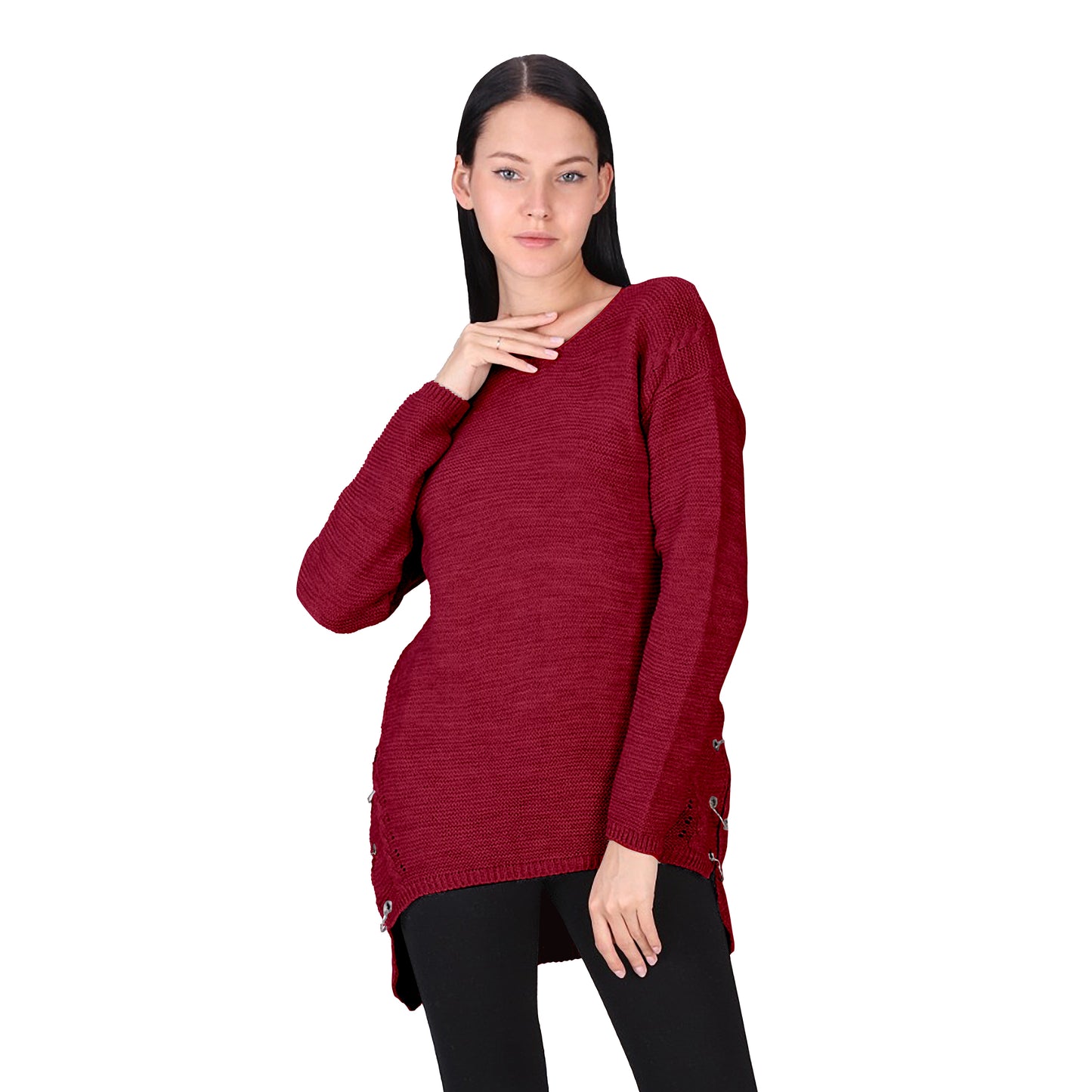 Crewneck Pullover Casual Loose Knitted Sweater Long Sleeve Tops