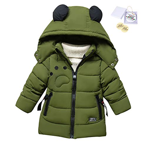 SXSHUN Jungen Winterjacke mit Abnehmbarer