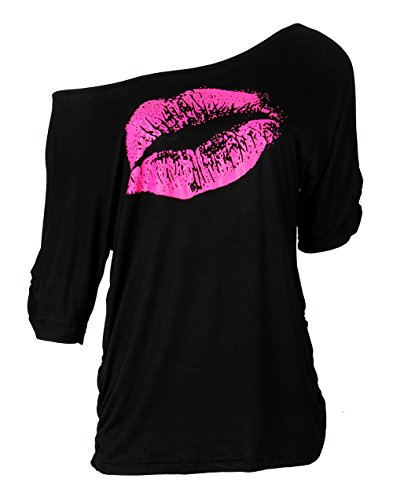 Smile Fish Damen Casual Sternchen Lippen drucken