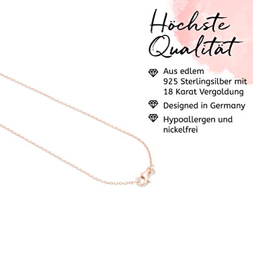 Prettique® Kette Damen aus edlem 925 Sterlingsilber rhodiniert