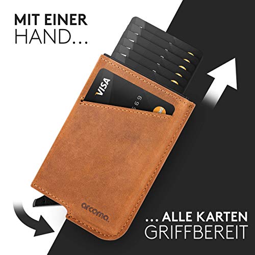 NEU! arcoma. Kartenetui - Echtleder Slim-Wallet mit RFID Schutz