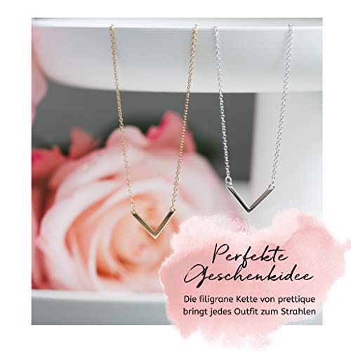 Prettique® Kette Damen aus edlem 925 Sterlingsilber rhodiniert