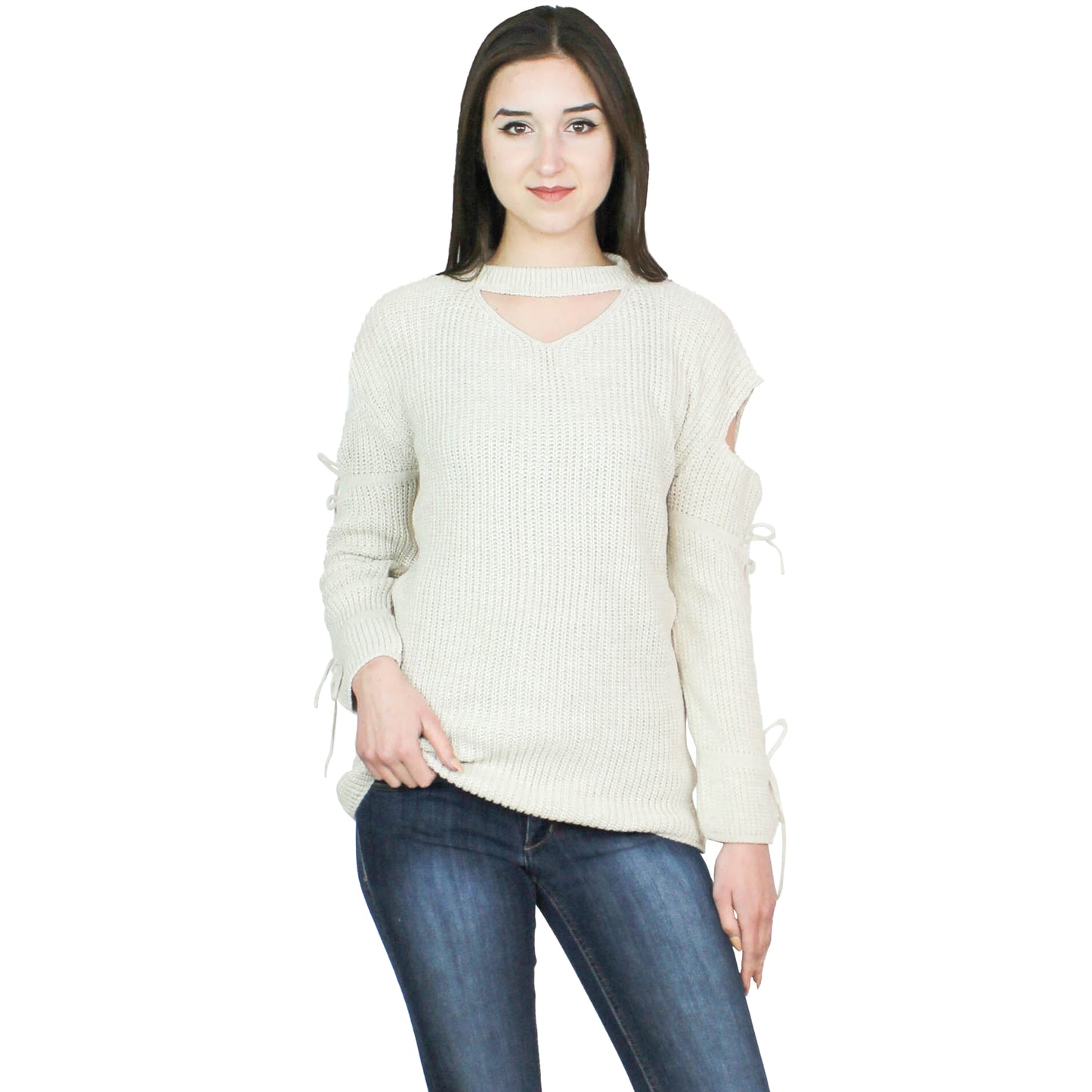 Crewneck Pullover Casual Loose Knitted Sweater Long Sleeve Tops