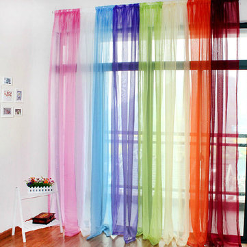 Translucent Sheer Tulle Voile Organdy Curtain Drape Wedding Decor for Door Window Vestibule Room