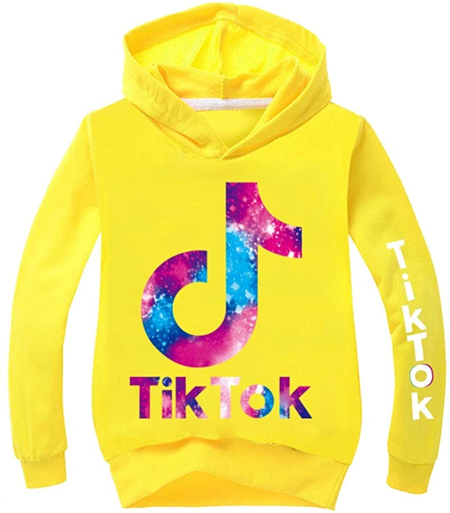 zhaojiexiaodian Tik Tok Pullover Girls, Tic TOC Suit, Pullover Girls Boys Clothing Hoodie and Trousers Pullover Hoodie Tops C-pink 120