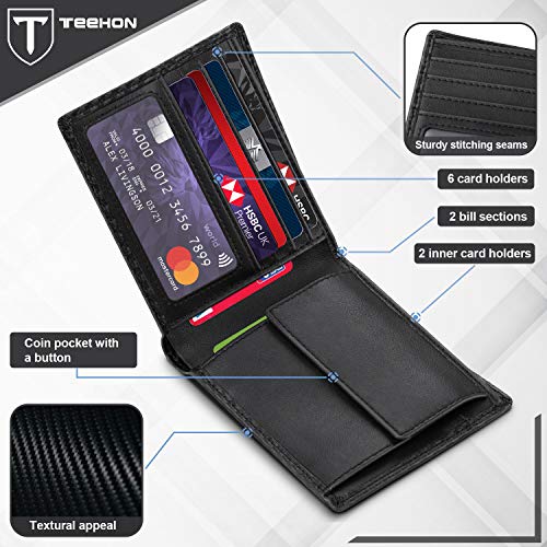 TEEHON® Geldbörse Herren mit Münzfach TÜV geprüfter RFID,