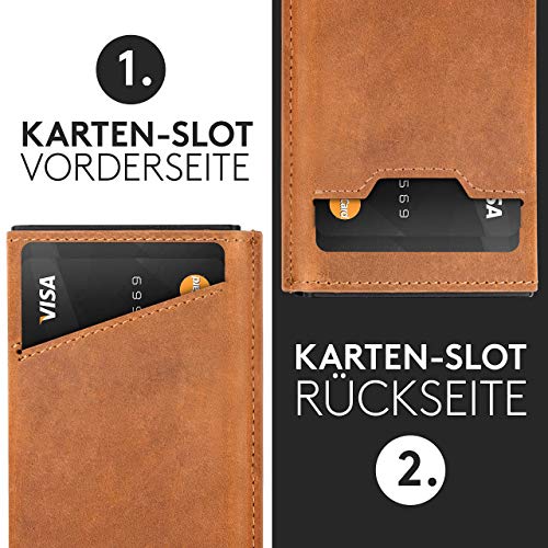 NEU! arcoma. Kartenetui - Echtleder Slim-Wallet mit RFID Schutz