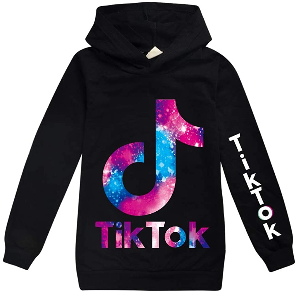 zhaojiexiaodian Tik Tok Pullover Girls, Tic TOC Suit, Pullover Girls Boys Clothing Hoodie and Trousers Pullover Hoodie Tops C-pink 120