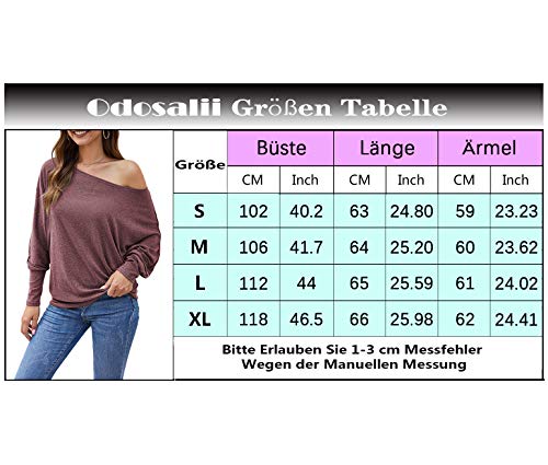 Odosalii Damen Langarm Schulterfrei Pullover Sweatshirt