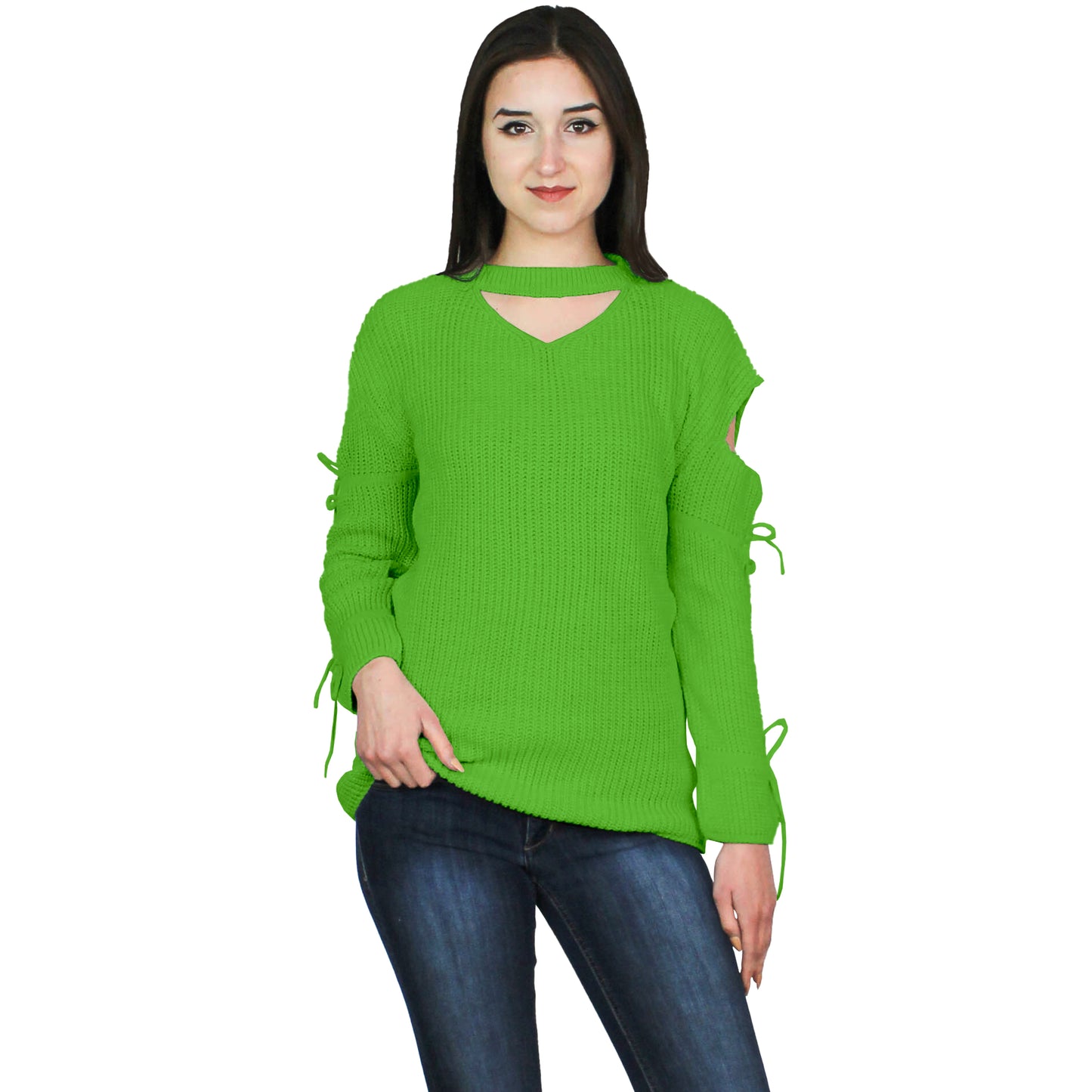 Crewneck Pullover Casual Loose Knitted Sweater Long Sleeve Tops