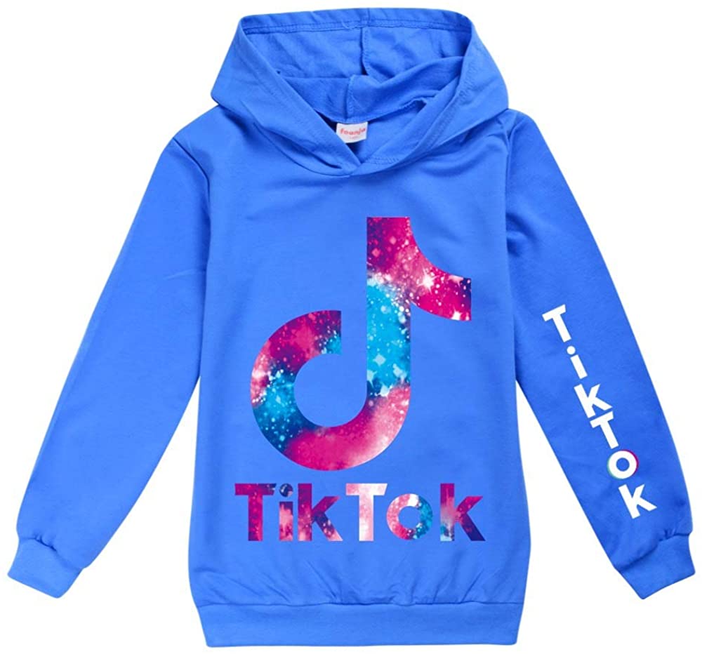 zhaojiexiaodian Tik Tok Pullover Girls, Tic TOC Suit, Pullover Girls Boys Clothing Hoodie and Trousers Pullover Hoodie Tops C-pink 120