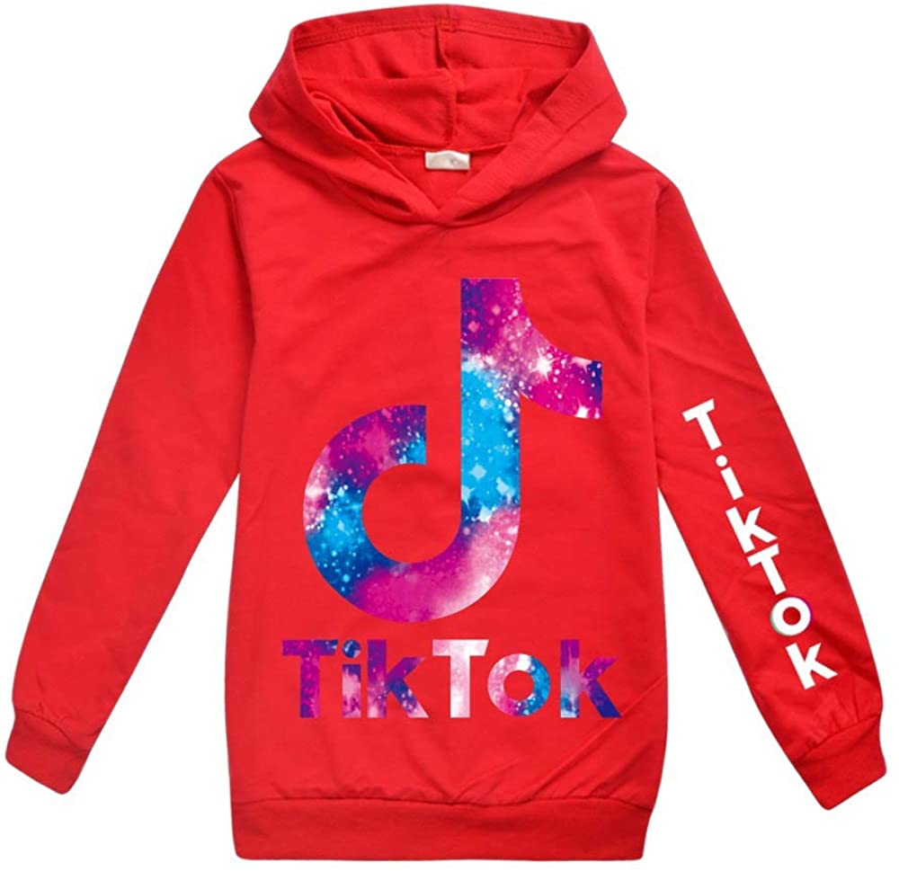 zhaojiexiaodian Tik Tok Pullover Girls, Tic TOC Suit, Pullover Girls Boys Clothing Hoodie and Trousers Pullover Hoodie Tops C-pink 120