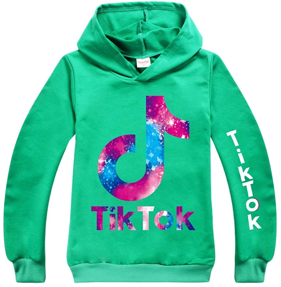 zhaojiexiaodian Tik Tok Pullover Girls, Tic TOC Suit, Pullover Girls Boys Clothing Hoodie and Trousers Pullover Hoodie Tops C-pink 120