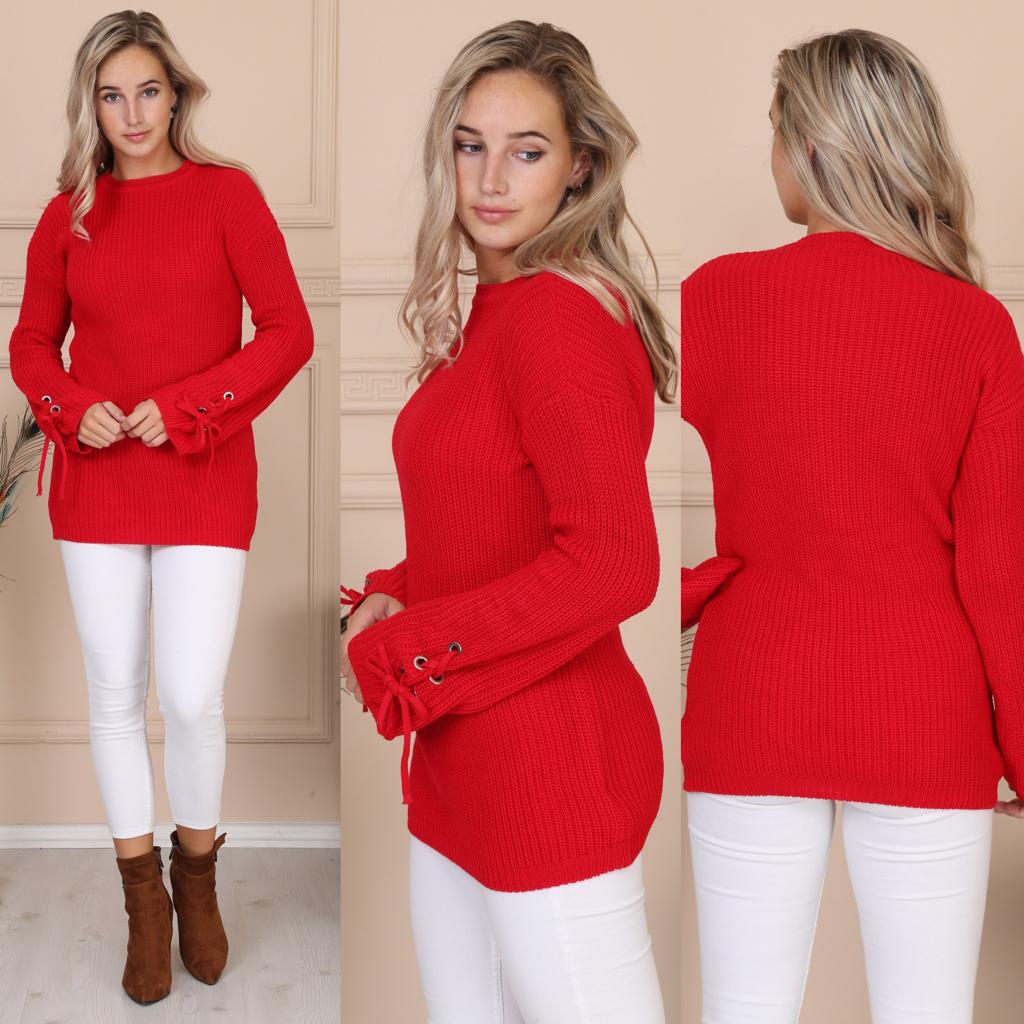 Crewneck Pullover Casual Loose Knitted Sweater Long Sleeve Tops