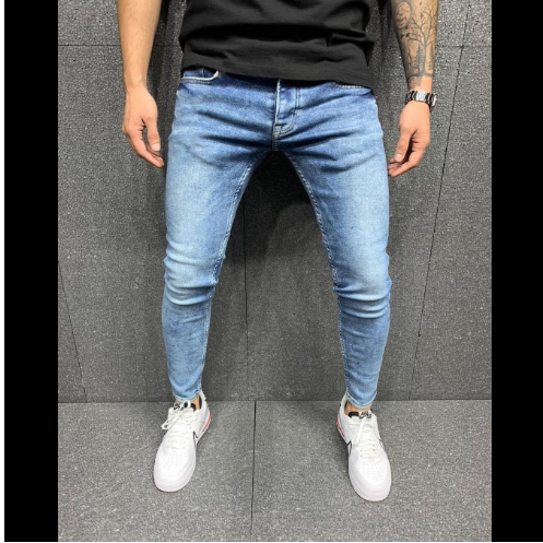 Fashion Light Blue Ripped Slim Fit Jeans