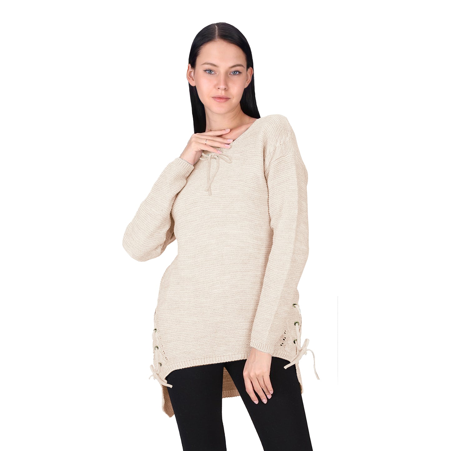 Crewneck Pullover Casual Loose Knitted Sweater Long Sleeve Tops