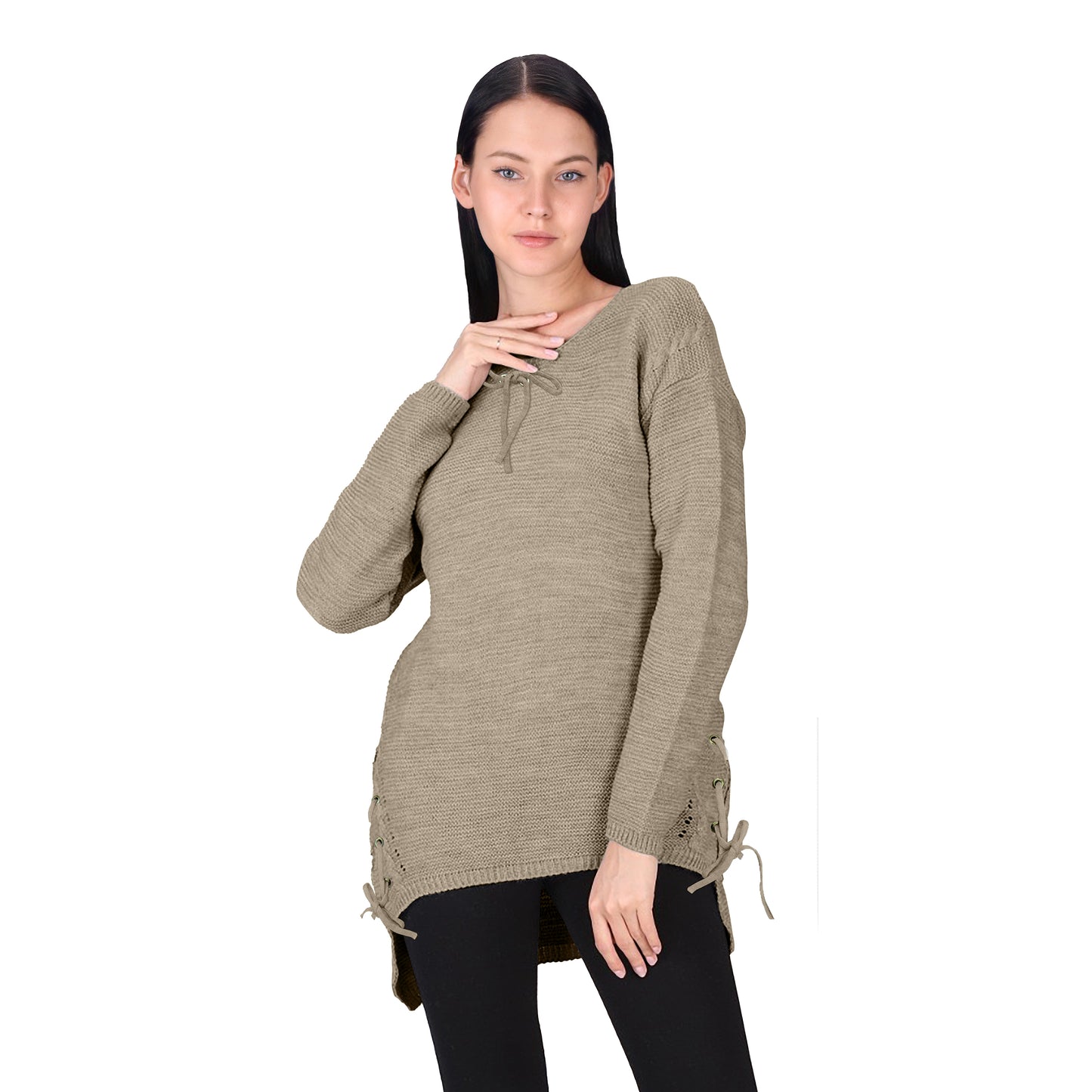 Crewneck Pullover Casual Loose Knitted Sweater Long Sleeve Tops