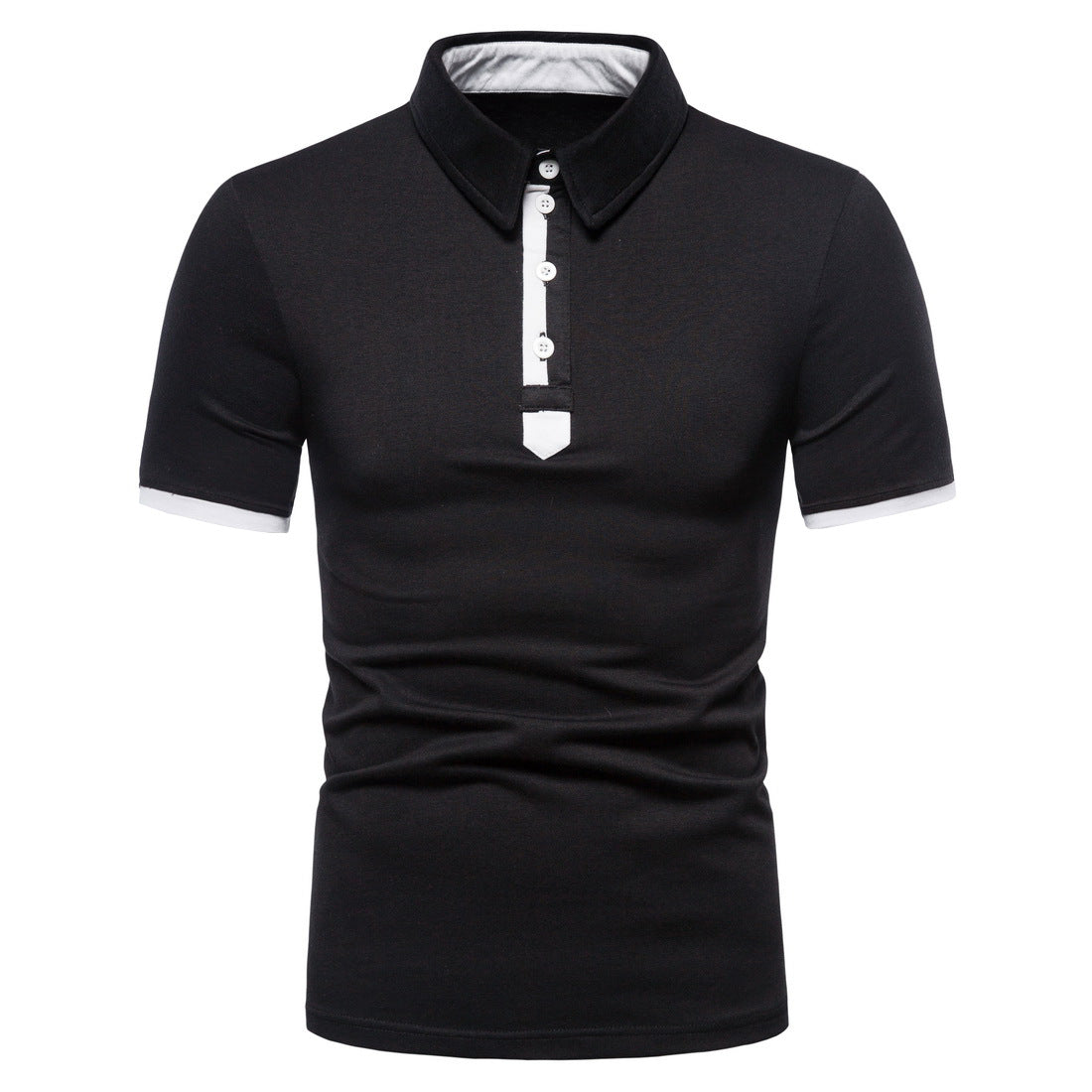 Men's polo shirt with lapel and short sleeve