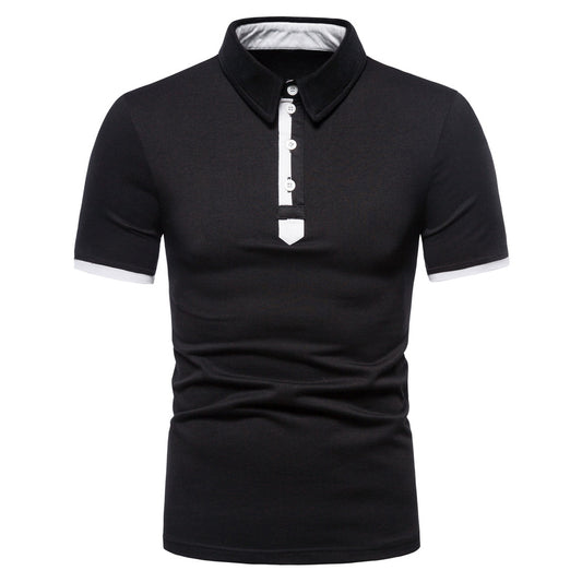 Men's polo shirt with lapel and short sleeve