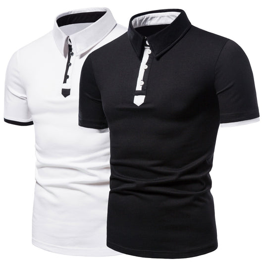 Men's polo shirt with lapel and short sleeve