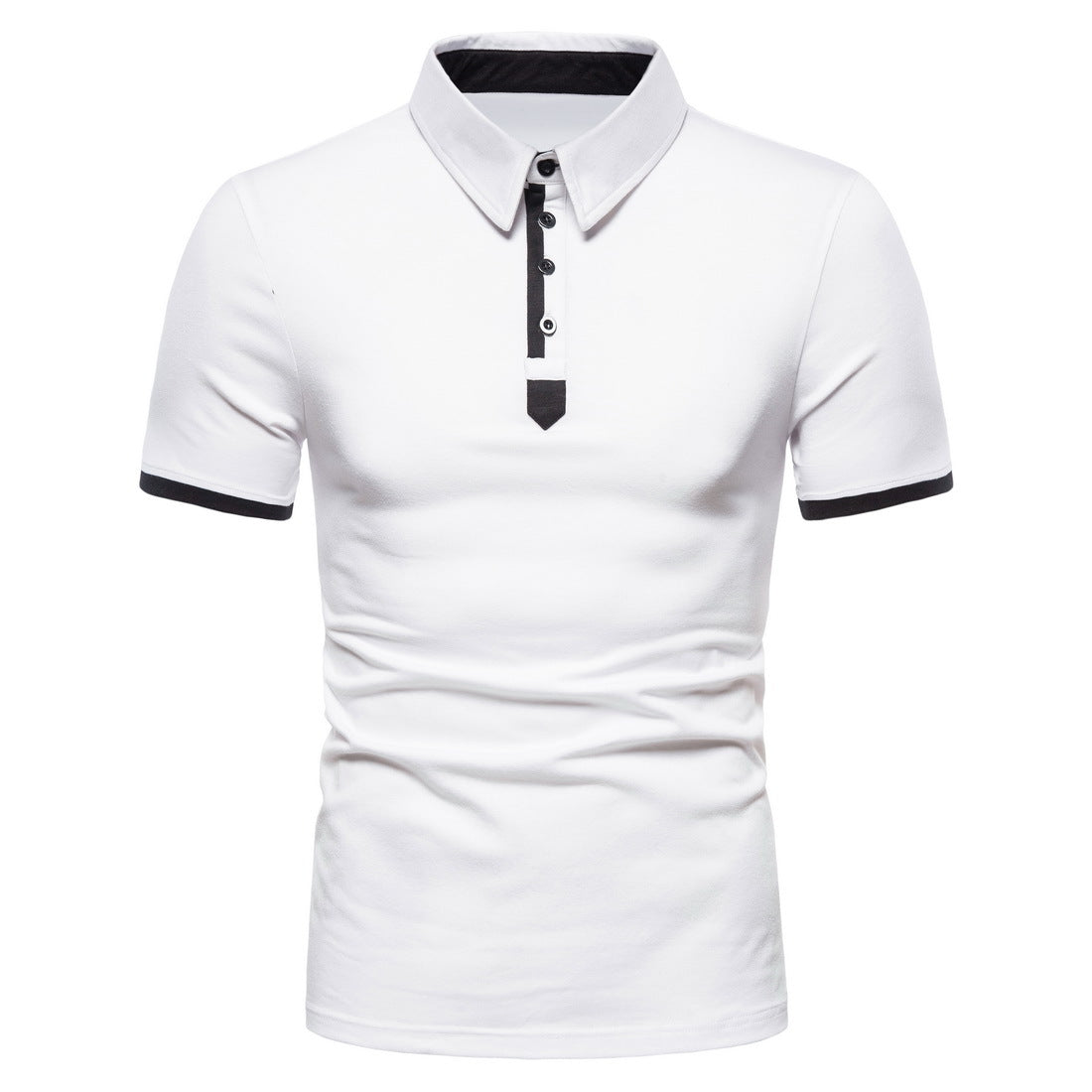 Men's polo shirt with lapel and short sleeve