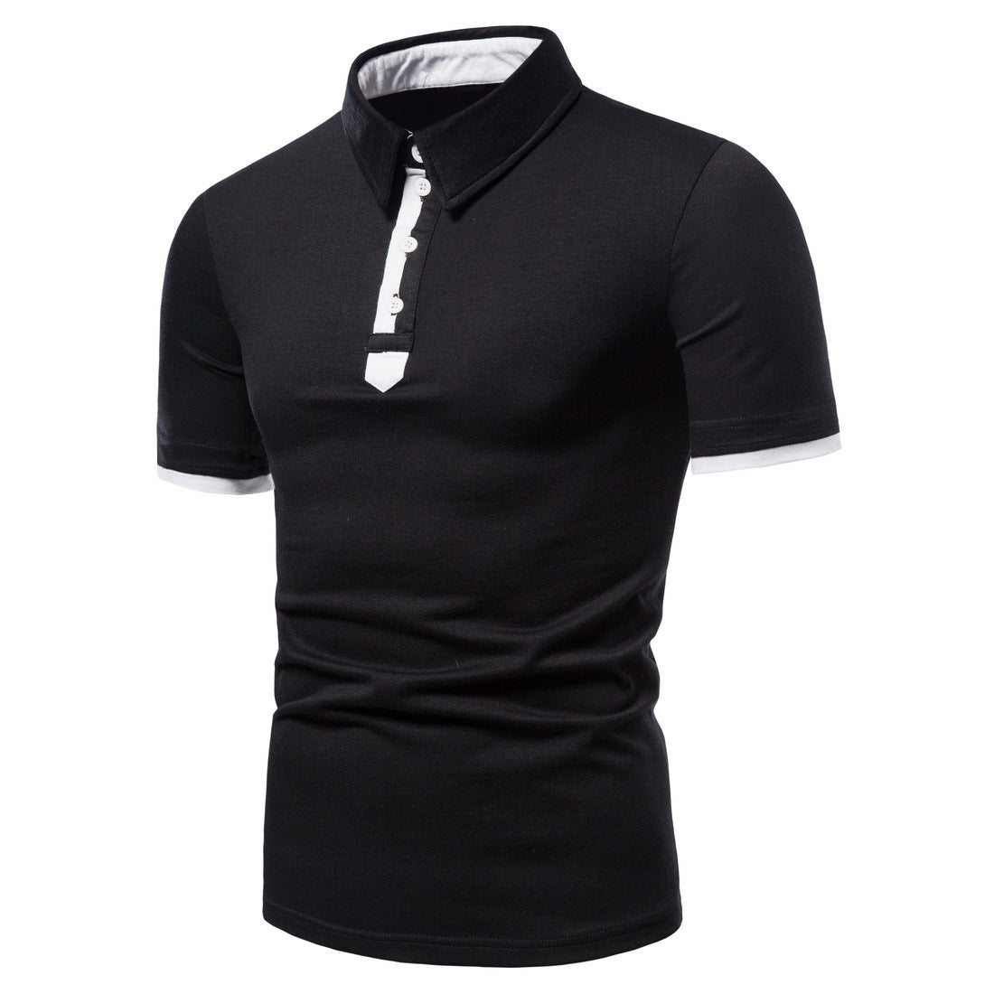 Men's polo shirt with lapel and short sleeve