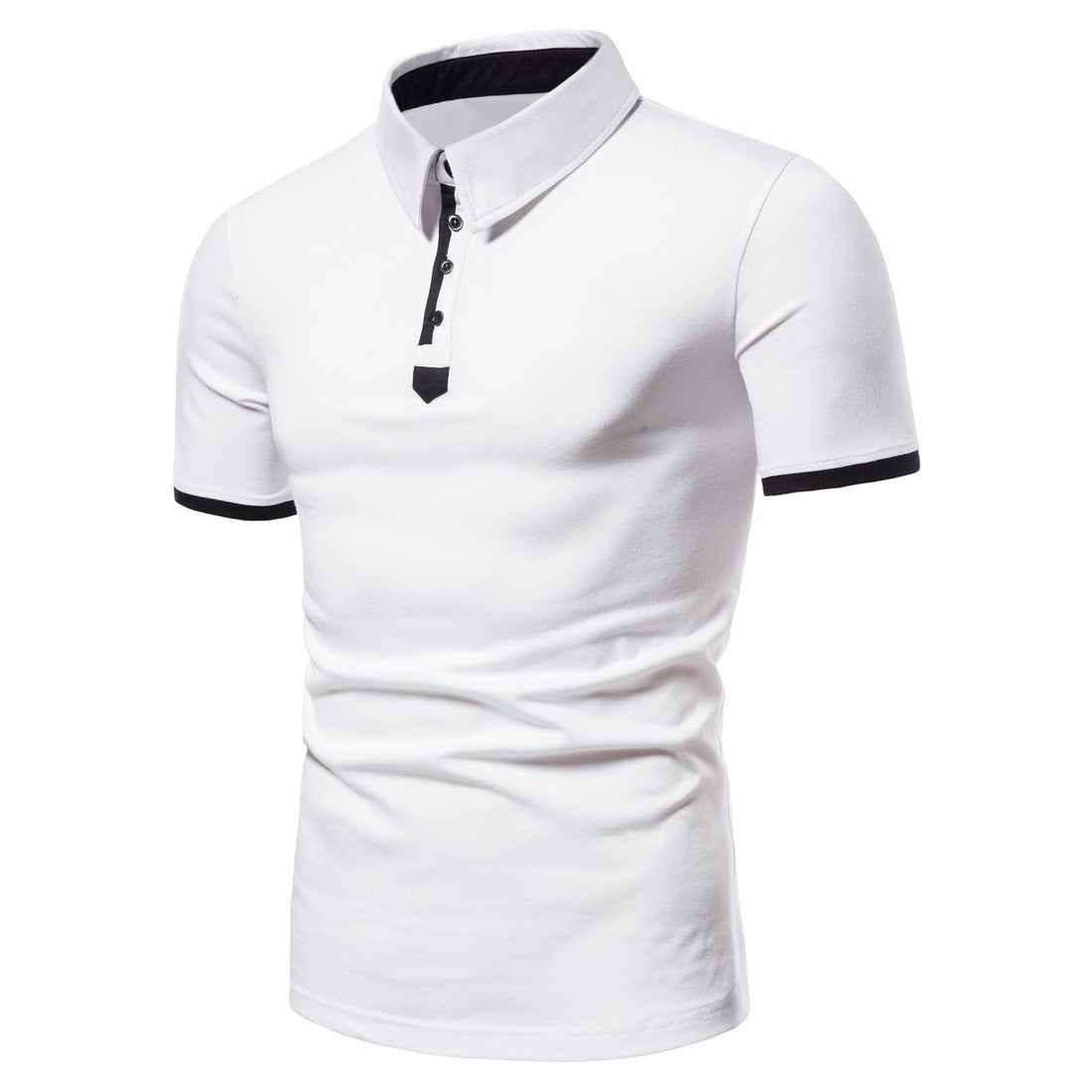 Men's polo shirt with lapel and short sleeve