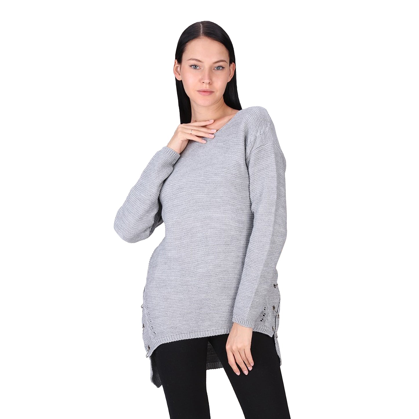 Crewneck Pullover Casual Loose Knitted Sweater Long Sleeve Tops