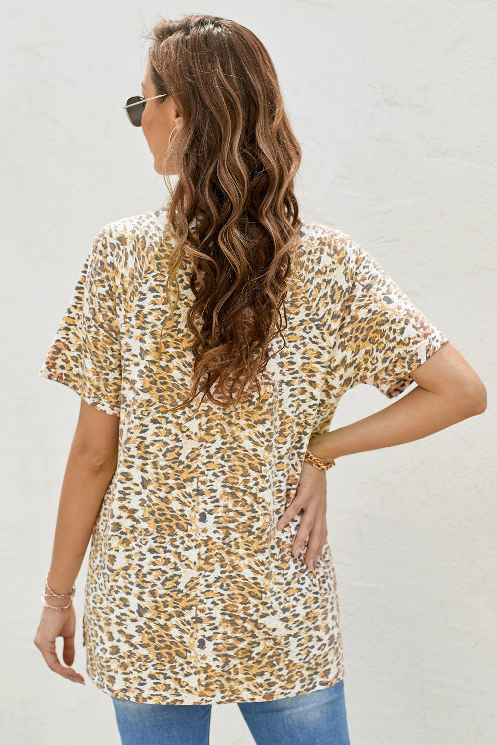 Animal Print V-neck Tee