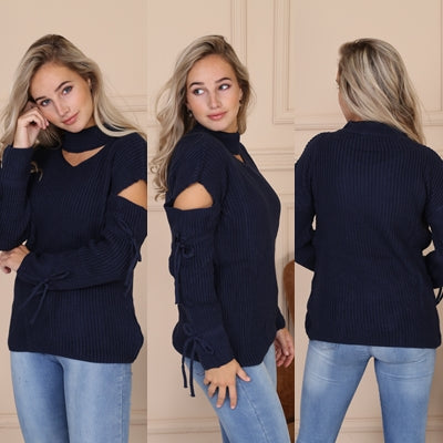 Crewneck Pullover Casual Loose Knitted Sweater Long Sleeve Tops