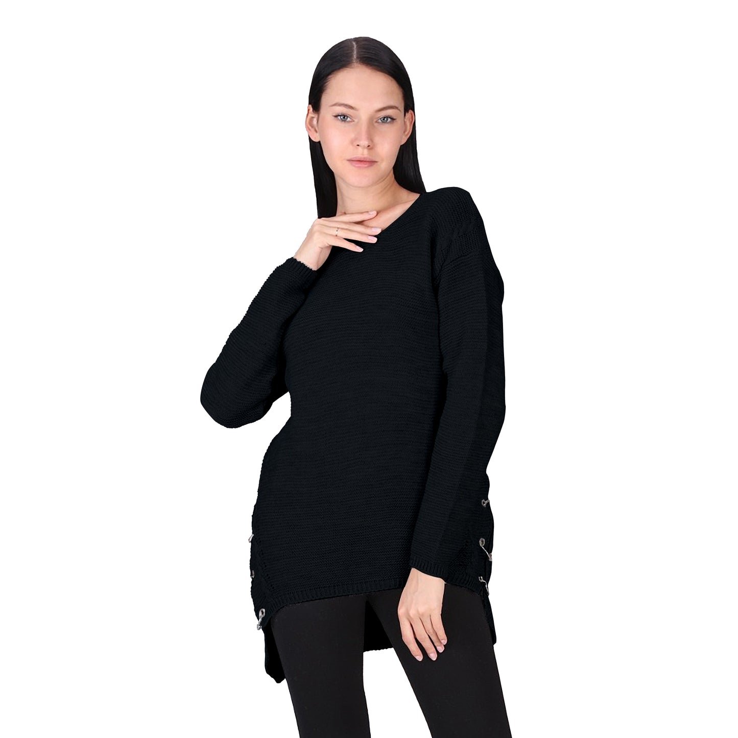 Crewneck Pullover Casual Loose Knitted Sweater Long Sleeve Tops