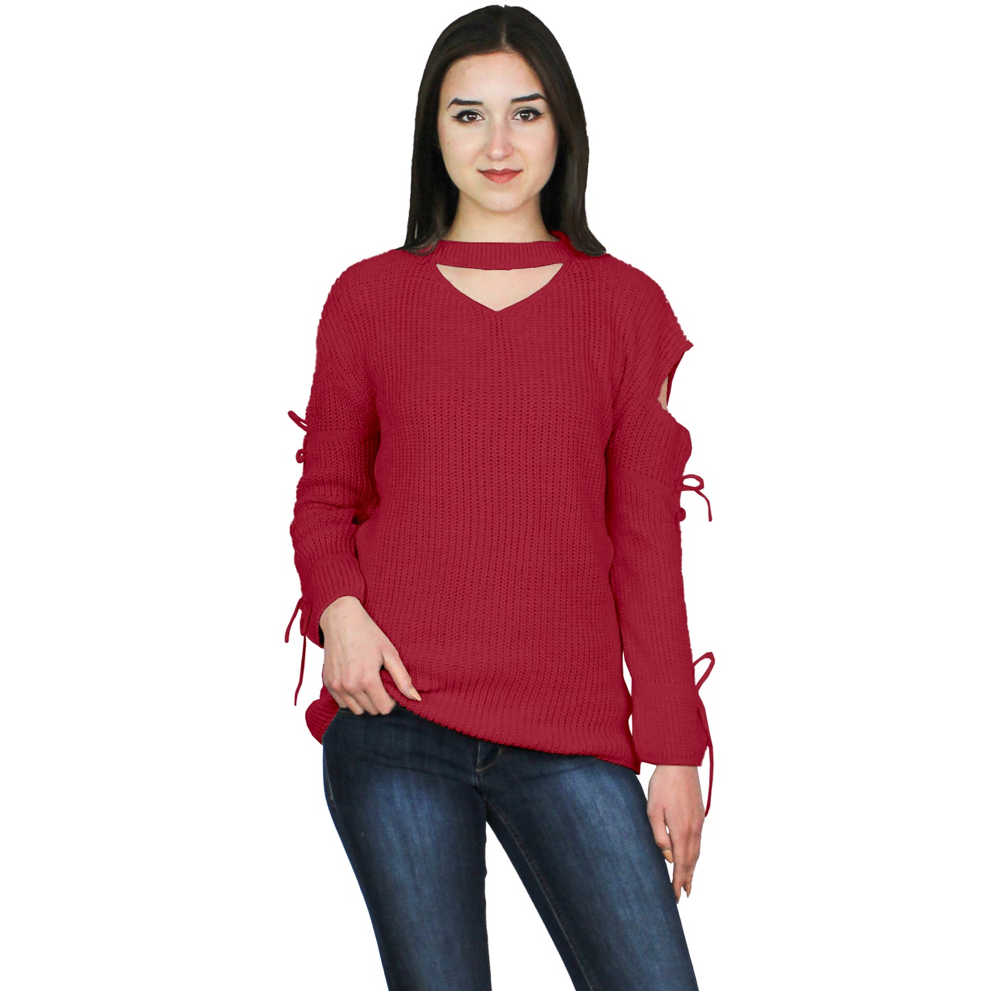 Crewneck Pullover Casual Loose Knitted Sweater Long Sleeve Tops