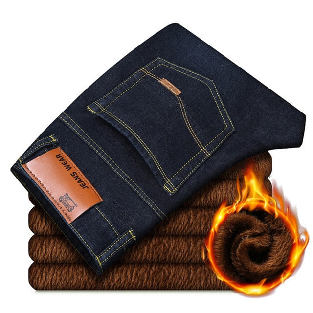 New Men Activities Warm Jeans High Quality