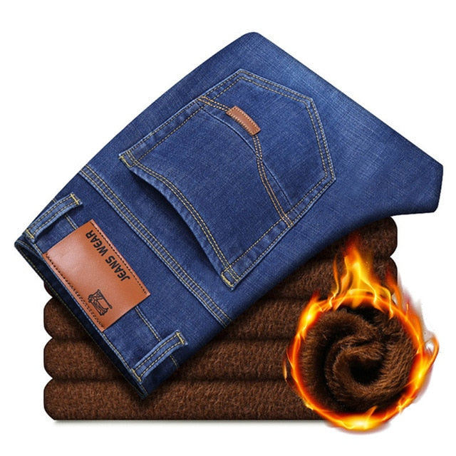 New Men Activities Warm Jeans High Quality