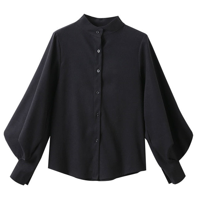 Big Lantern Sleeve Blouse Women Autumn