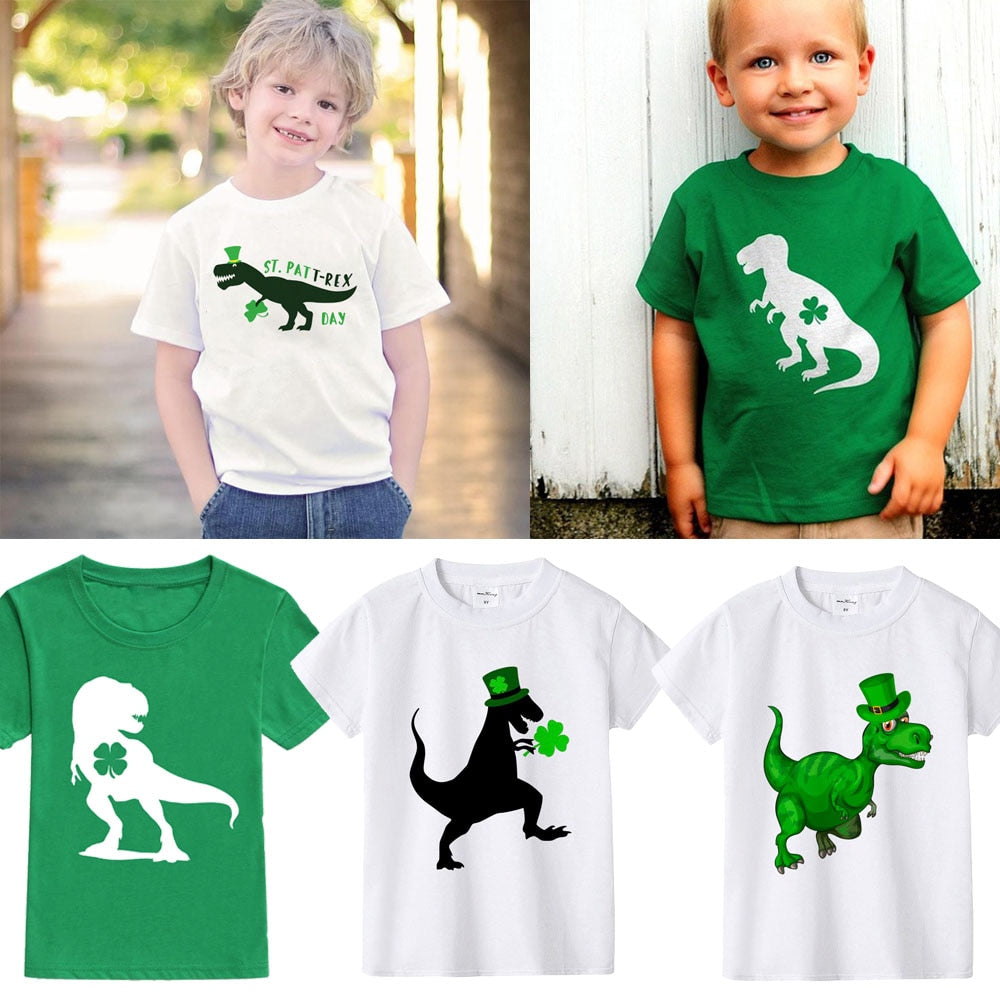 Lucky Dinosaur Tshirt Boys Girls