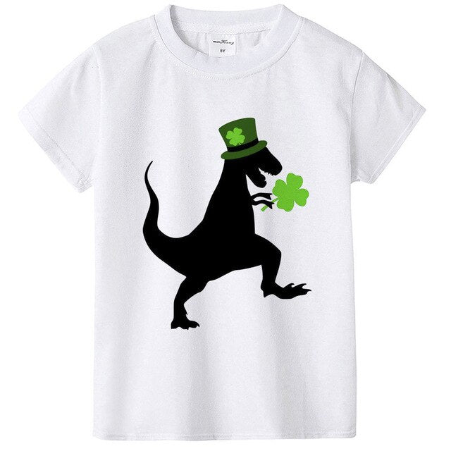 Lucky Dinosaur Tshirt Boys Girls