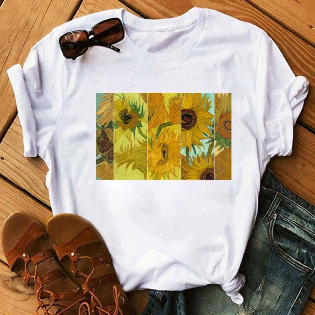 Tshirt Van Gogh Art Tee Shirts Fashion Women