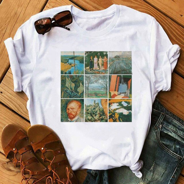 Tshirt Van Gogh Art Tee Shirts Fashion Women