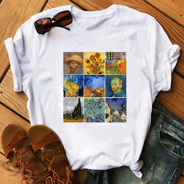 Tshirt Van Gogh Art Tee Shirts Fashion Women