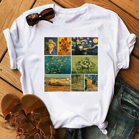 Tshirt Van Gogh Art Tee Shirts Fashion Women