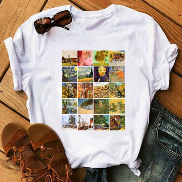 Tshirt Van Gogh Art Tee Shirts Fashion Women