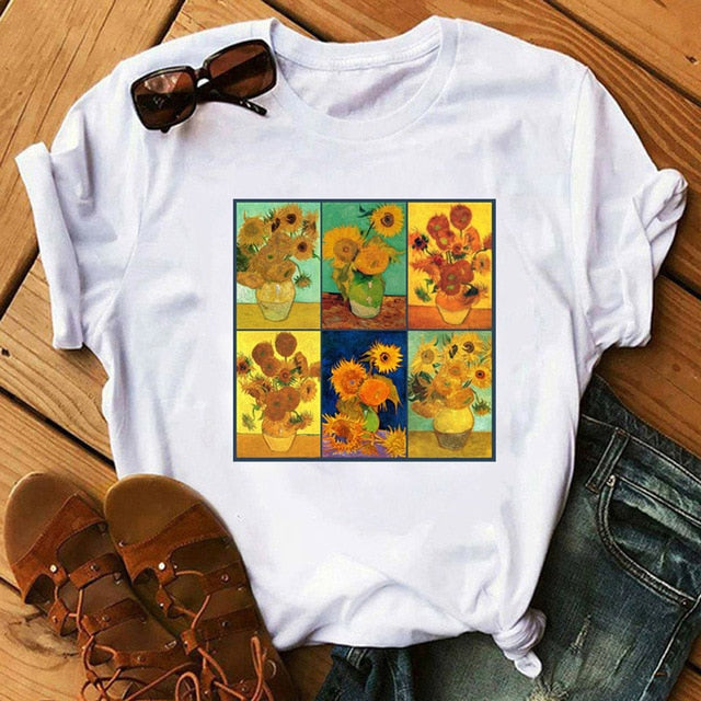 Tshirt Van Gogh Art Tee Shirts Fashion Women