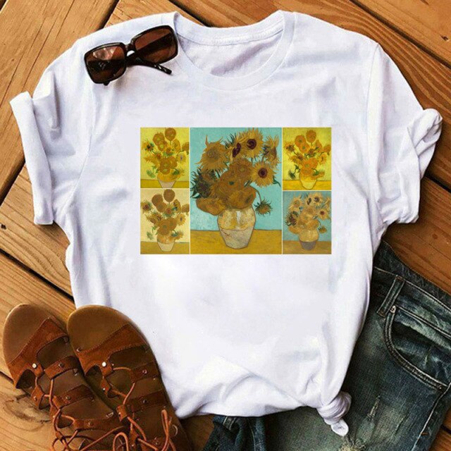 Tshirt Van Gogh Art Tee Shirts Fashion Women